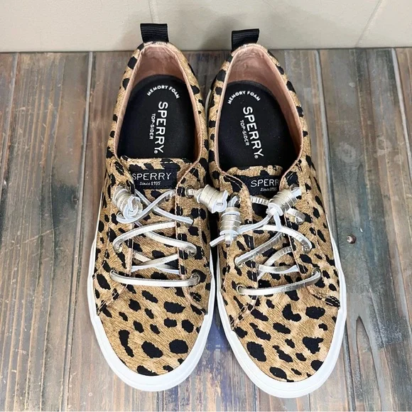 SPERRY Women’s Pier Wave LTT Cheetah MLT Memory Foam Slip On Sneakers 6.5M - Picture 5 of 10